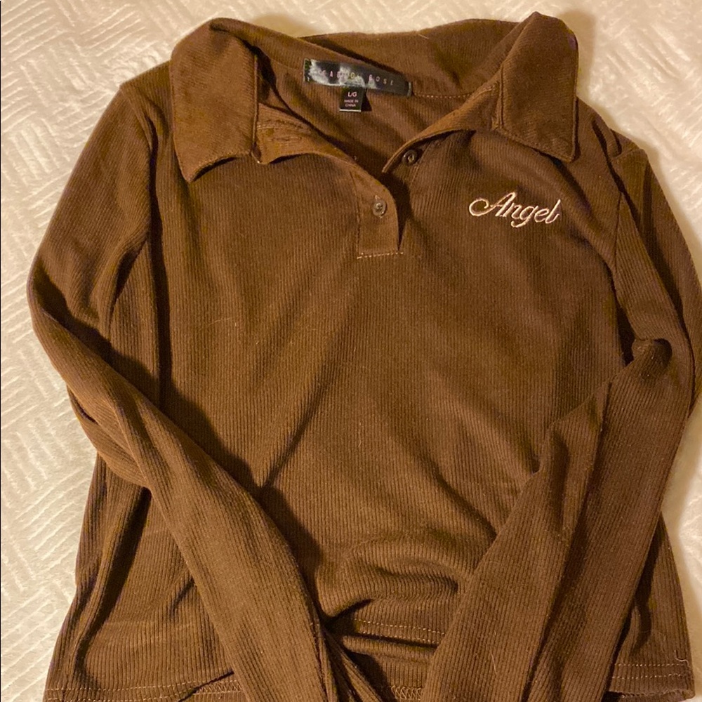 Angel Brown Long Sleeve Top